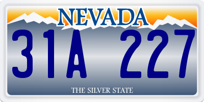 NV license plate 31A227