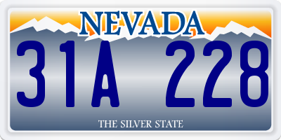 NV license plate 31A228