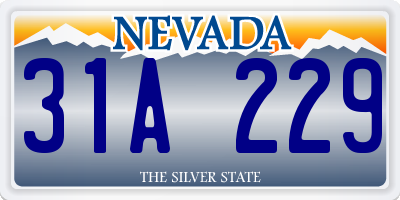 NV license plate 31A229