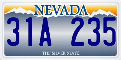 NV license plate 31A235