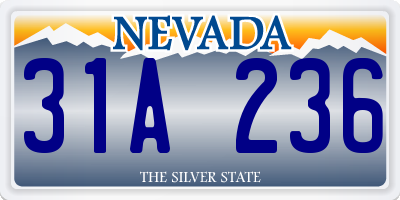 NV license plate 31A236