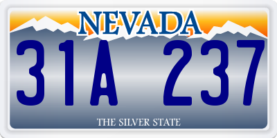 NV license plate 31A237