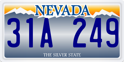 NV license plate 31A249