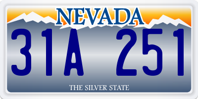 NV license plate 31A251