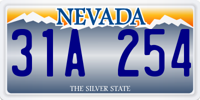 NV license plate 31A254