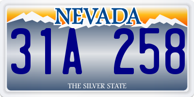 NV license plate 31A258