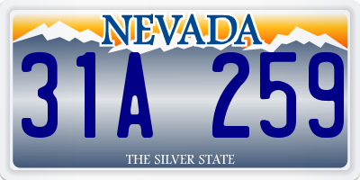 NV license plate 31A259