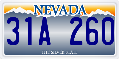 NV license plate 31A260