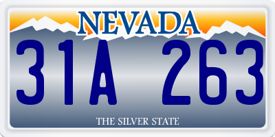 NV license plate 31A263