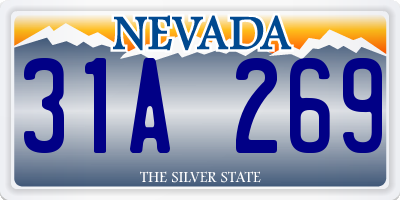 NV license plate 31A269