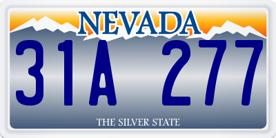 NV license plate 31A277