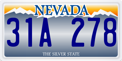 NV license plate 31A278