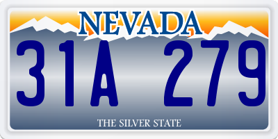 NV license plate 31A279