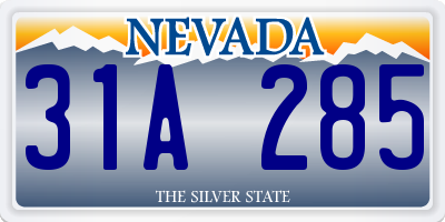 NV license plate 31A285