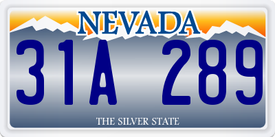 NV license plate 31A289