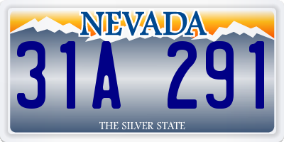 NV license plate 31A291