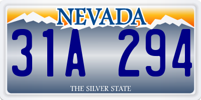 NV license plate 31A294