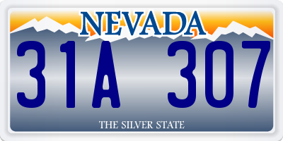 NV license plate 31A307