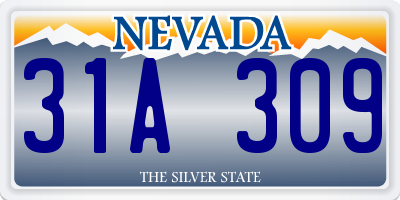 NV license plate 31A309