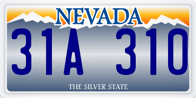 NV license plate 31A310