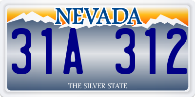 NV license plate 31A312