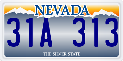 NV license plate 31A313
