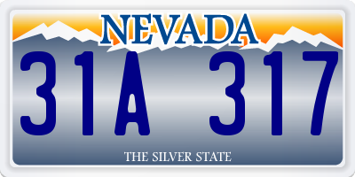 NV license plate 31A317