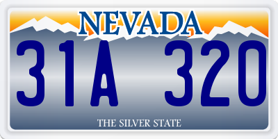 NV license plate 31A320