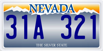 NV license plate 31A321