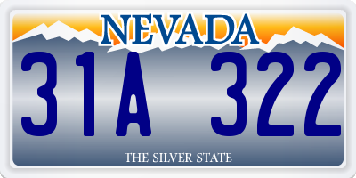 NV license plate 31A322