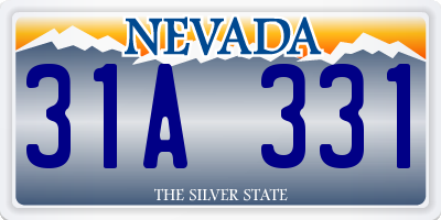 NV license plate 31A331