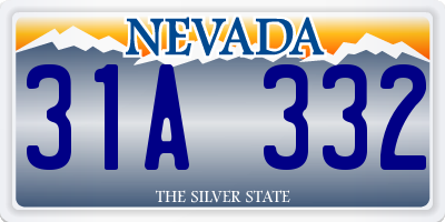 NV license plate 31A332