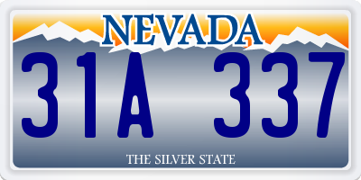 NV license plate 31A337
