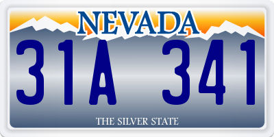 NV license plate 31A341