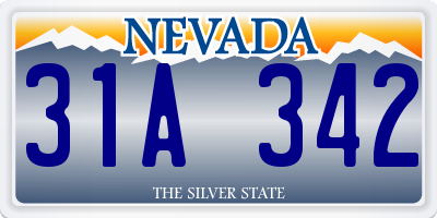 NV license plate 31A342