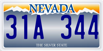 NV license plate 31A344