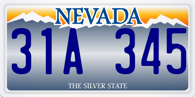NV license plate 31A345