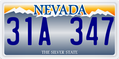 NV license plate 31A347