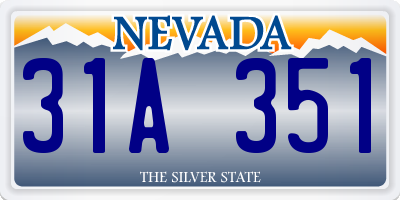 NV license plate 31A351
