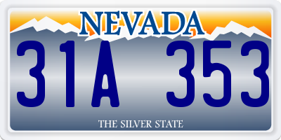 NV license plate 31A353