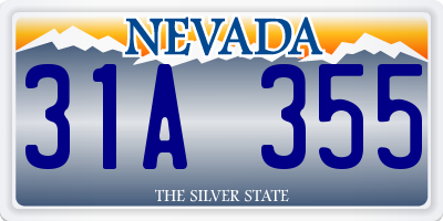 NV license plate 31A355
