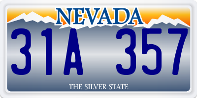 NV license plate 31A357