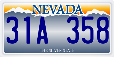 NV license plate 31A358