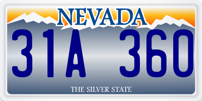 NV license plate 31A360