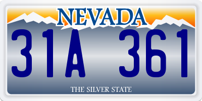 NV license plate 31A361