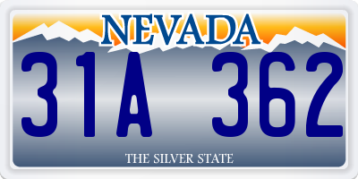 NV license plate 31A362