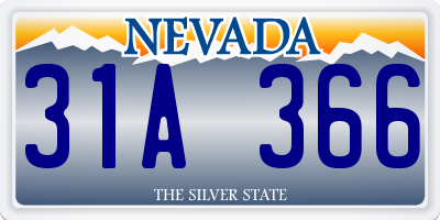 NV license plate 31A366