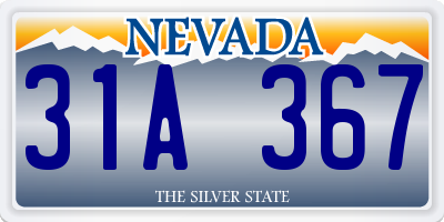 NV license plate 31A367