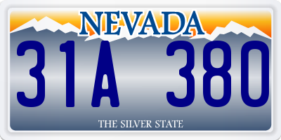 NV license plate 31A380
