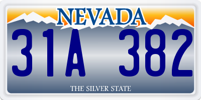 NV license plate 31A382